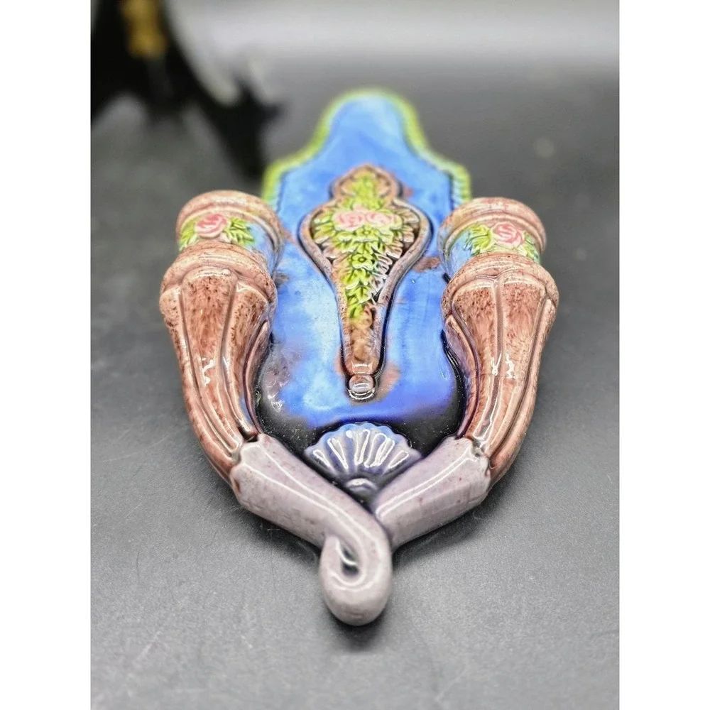 Set/2 Vintage Ceramic Wall Mount Candle Holder Candleabra 8.5